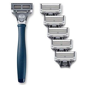 Harrys Mens Razor Set with 6 Razor Blades (Navy Blue)